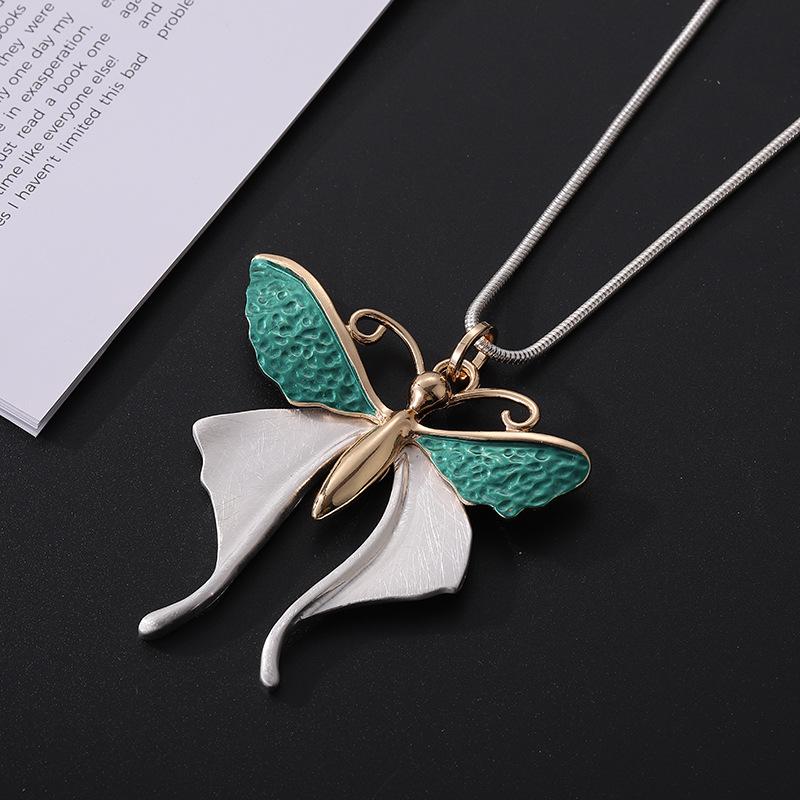 Sweater Chain Women S High-End Sense Light Luxury Exaggerated Butterfly Necklace Jewelry Alloy Long Necklace