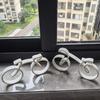 2 Stück 3D-gedruckte abstrakte Fahrradfigur Minimalistische moderne Fahrradstatue Skulptur Heim-Büro Bücherregal Schreibtischdekoration