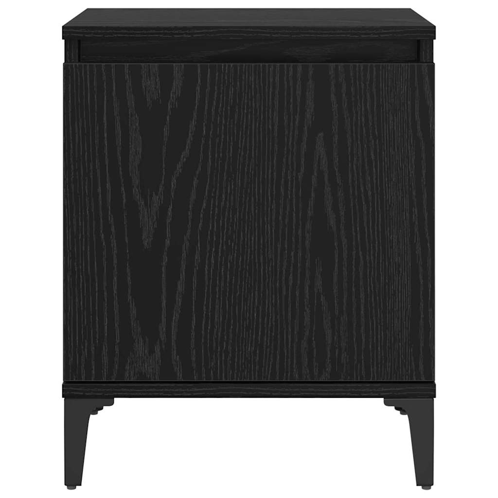 Nightstand Black Oak Effect 40 x 30 x 50 cm Engineered Wood