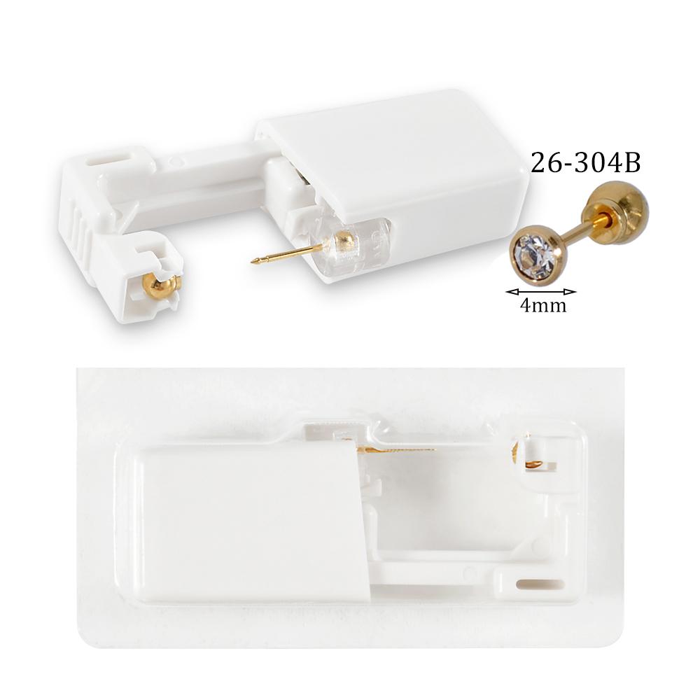 Easy To Use 24K Gold Plated Different Crystal Safe Ball Ear Piercing Gun Kit Disposable Disinfect Earring Piercer Machine Studs