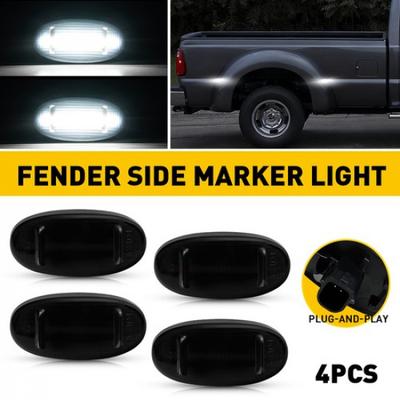 Fit Ford F250 F350 F450 2011- Dually Bed White LED Side Marker Lights Smoked