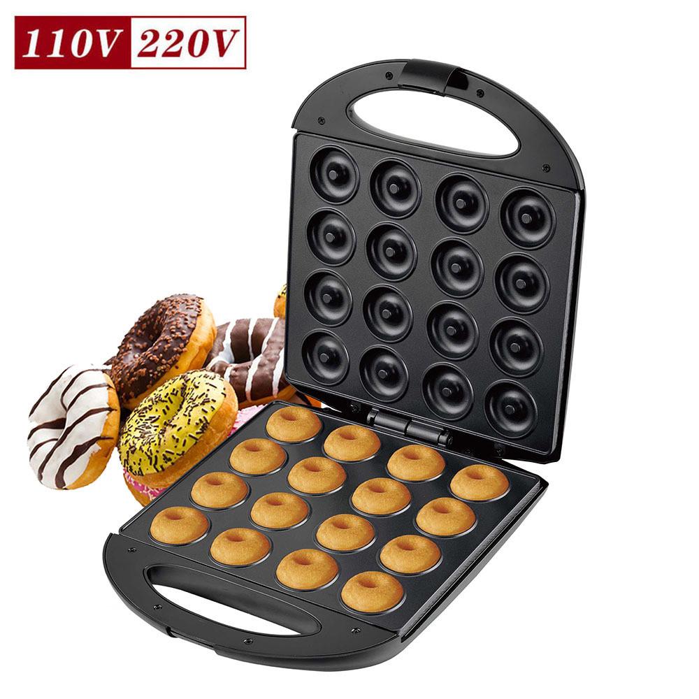 1400W 16 Hole Household Breakfast Electric Pancake Maker Double-sided Heating Donut Maker Large Size Round Cake Machine