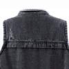 Black Denim Vest Women's Short Coat Large Pocket Sleeveless Vest Korean Style Spring and Summer Simple All-match Loose Top