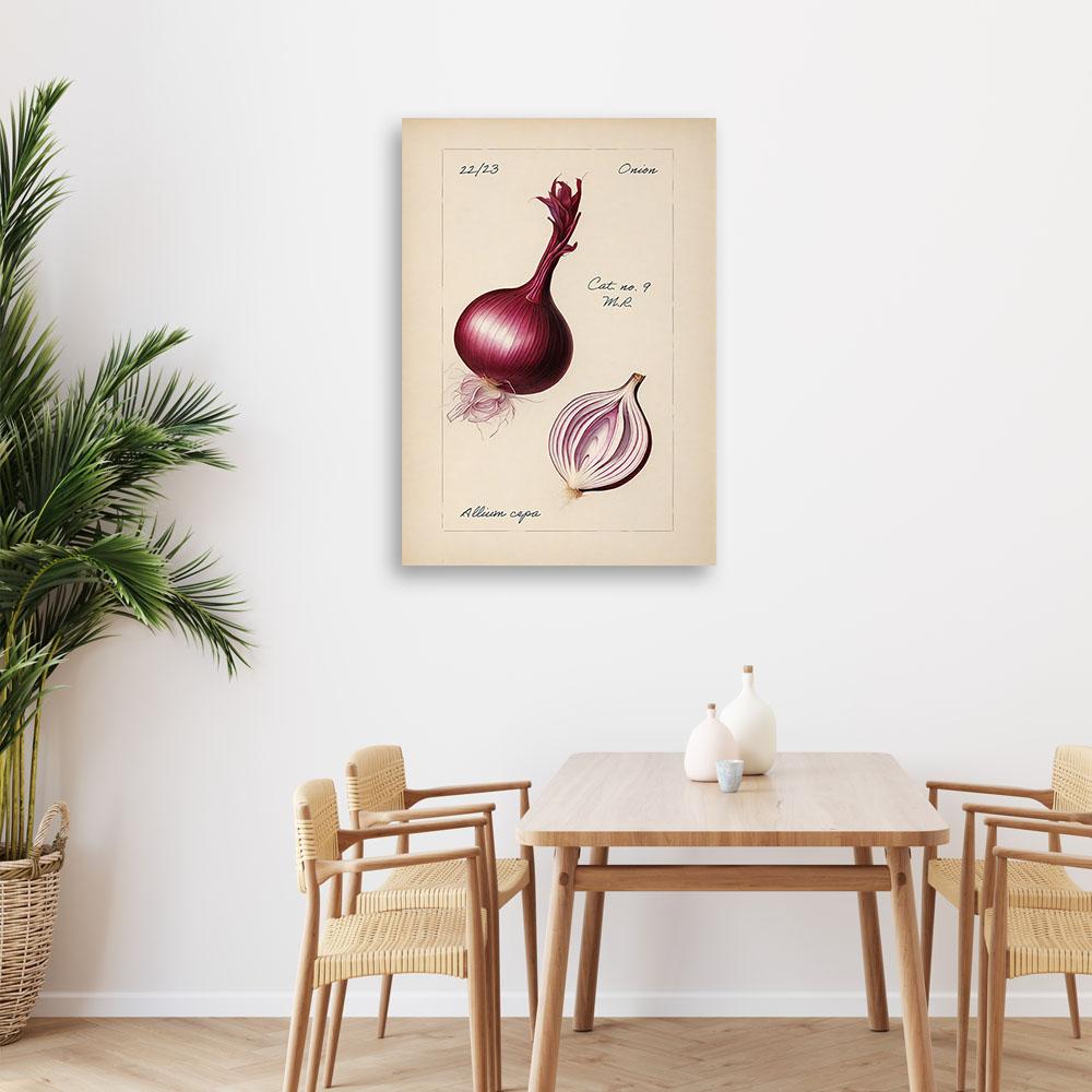 Leinwanddruck, Vintage Gemüse Zwiebeln