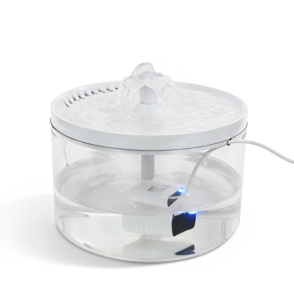 Cat Water Fountain, 1.8L/60.87oz, Ice Blue Lighting, Ultra-Quiet, with Filter - Suitable for Cats and Small Dogs