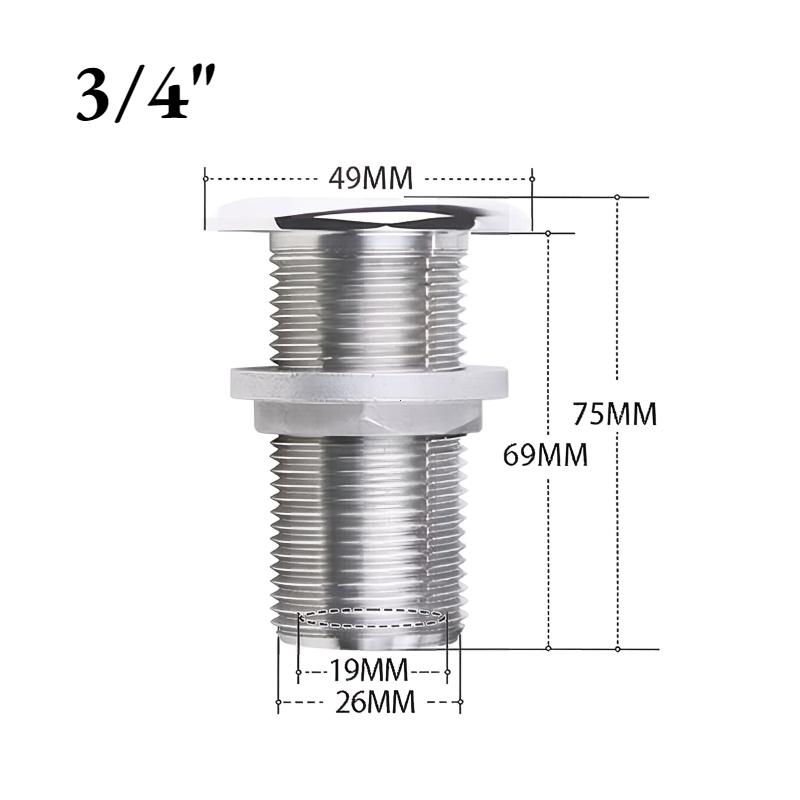 316 Stainless Steel Boat Thru Hull Fitting Connector Water Outlet Drain Hose Joint Plumbing Fittings for Yachts Marine Hardware 3