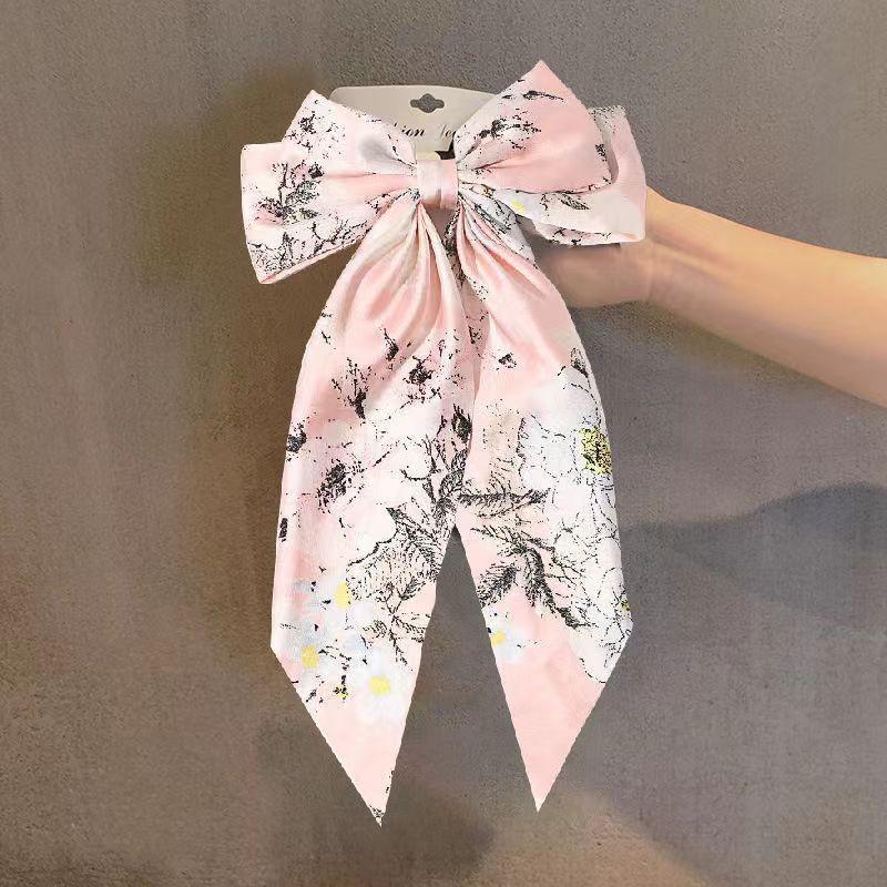 Bow hairpin ribbon hair accessories Korean temperament hair girl top clip headdress.