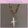 Vintage Pearl Cross Necklace With Geometric Pendant For Women
