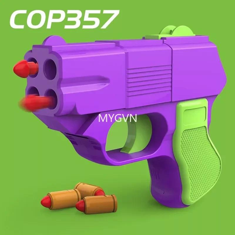 COP 357 Pistol Soft Bullet Shell Ejection Toy Gun Continuous Shooting Blaster Mini Pistola Air Gun For Adult Boys Birthday Gifts