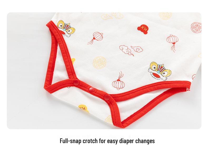 Newborn Chinese Style Cotton Long Sleeve Romper