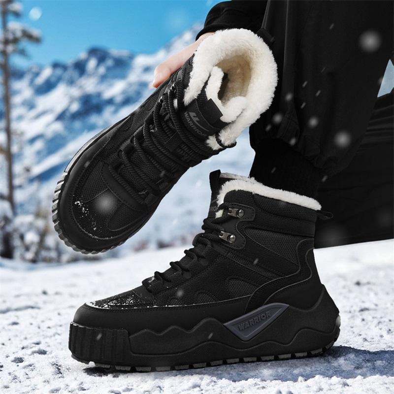 Warrior Warm Durable Height-Increasing Non-Slip Wraparound Balance Cotton Fashion Versatile Trendy Casual Classic Retro Snow Boots WXY-M365N03M