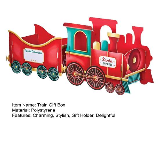 Christmas Train Gift Box Santa Express Train Gift Box Christmas Present Train Box Holiday Gift Candy Storage Holder for Party Centerpieces