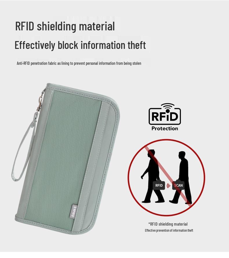 Stylish Lightweight Travel Passport and Document Organizer with Anti-theft Card Holder
