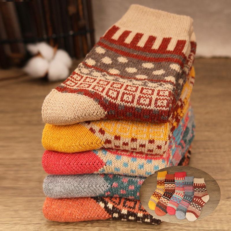 5 Par Dam Randiga Crewstrumpor Mellanlånga Mjuka Andningsbara Högelastiska Strumpor