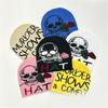 Teens Elastic Beanie Knit Skull Caps with Jacquard Skull&Rose Pattern Skiing Hat