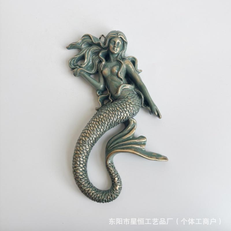 

New Product Creative Nautical Bohemian Ocean Mermaid Art Statue Decorative Resin Wall Hanging, Pendant