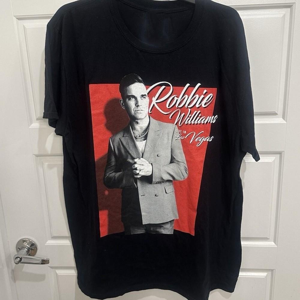 New Robbie Williams live in Las Vegas MenBlack S-235XL Tee 20D294 Unisex T-Shirt XXL