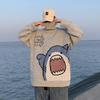 Men Turtlenecks Shark Sweater Men 2026 Winter Patchwor Korean Style High Neck Oversized Turtleneck for Men