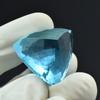 Lab Created Blue Sapphire 65.40 Ct Trillion Cut CERTIFIED Loose Gemstone