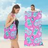 2-in-1 Sneldrogende Microvezel Strandtas Handdoek, Opvouwbare Bedrukte Handdoek Tote Bag, Draagbare Reis Badhanddoek Schoudertas