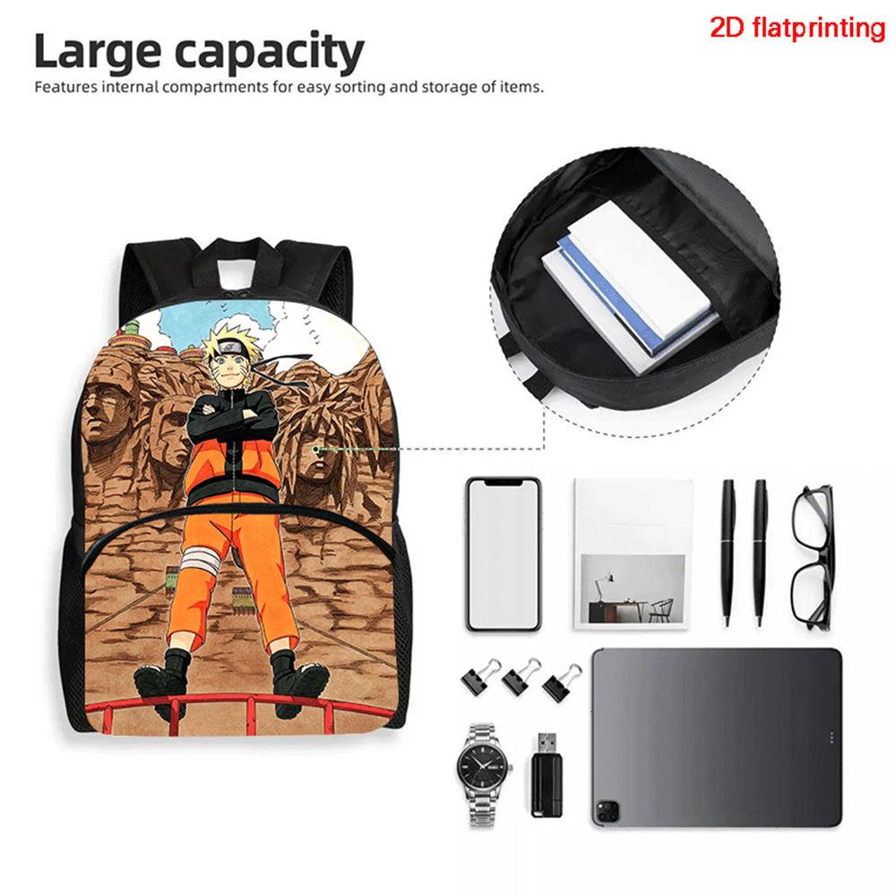 2Pcs Set NARUTO Anime Backpack With Front Pocket & Pencil Bag, School & Daily Use, Lightweight & Durable For Boys Girls Age 5-11