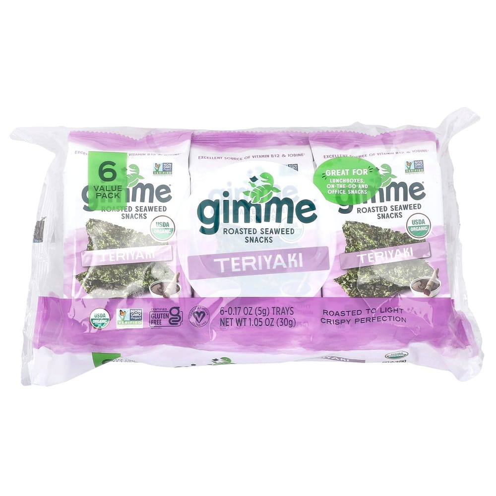 iHerb Roasted Seaweed, Teriyaki Flavor, 6-Pack (5g Each)