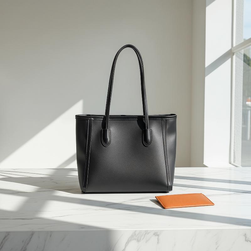 Large Capacity Women's Commuting Tote Bag PU Leather Shoulder Bag for Everyday Activities