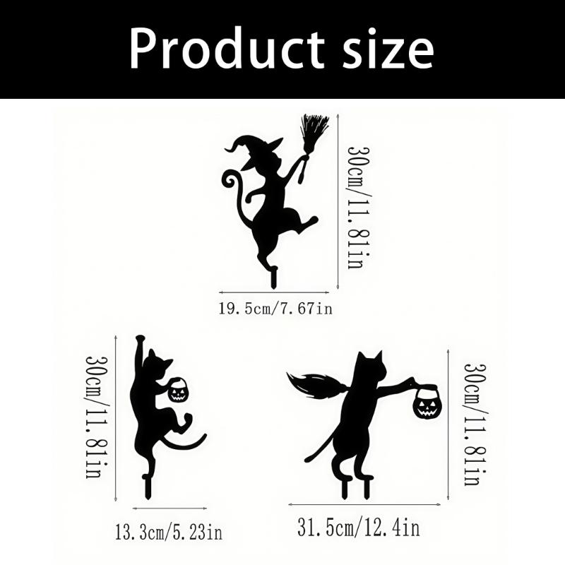 Elegant Black Metal Feline Lawn Statues Suitable For Yard Decoration No Tool Installation Required Durable Metal Craft