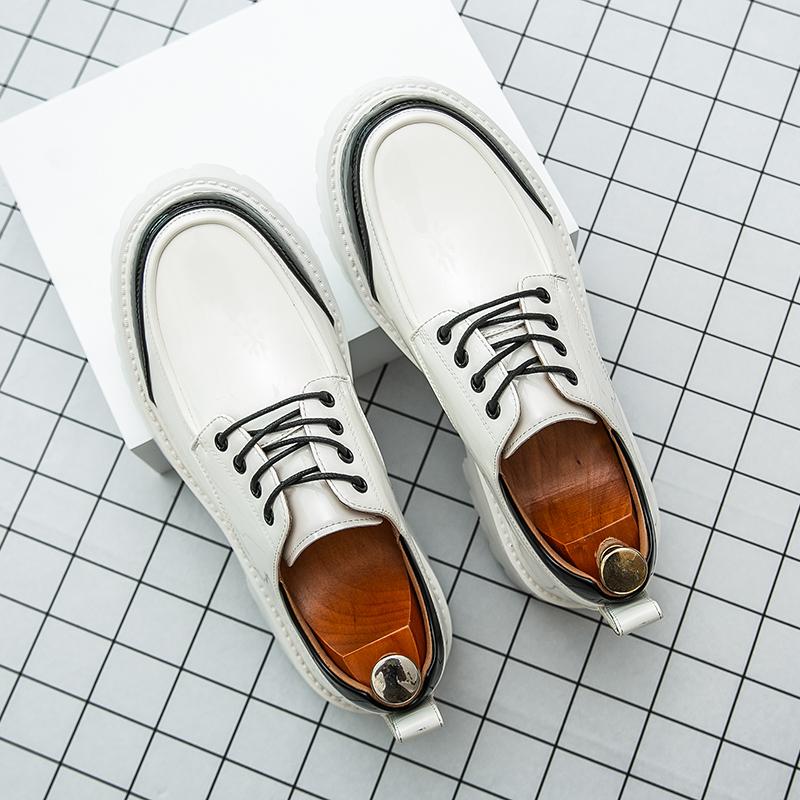 Fashionable Thick Soled Men Leather Oxford Shoes Classic British Style Leather Casual Shoes High-quality Men Urban Elegant Shoes