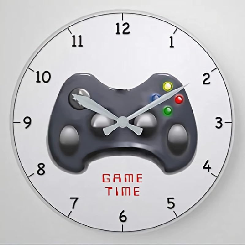 ArogGeld Gray and White Elephant Wall Clock Nursery Wood Clock 10 Inch Silent Non-Ticking Wooden Wall Clocks Battery Operated Living Room Bedroom