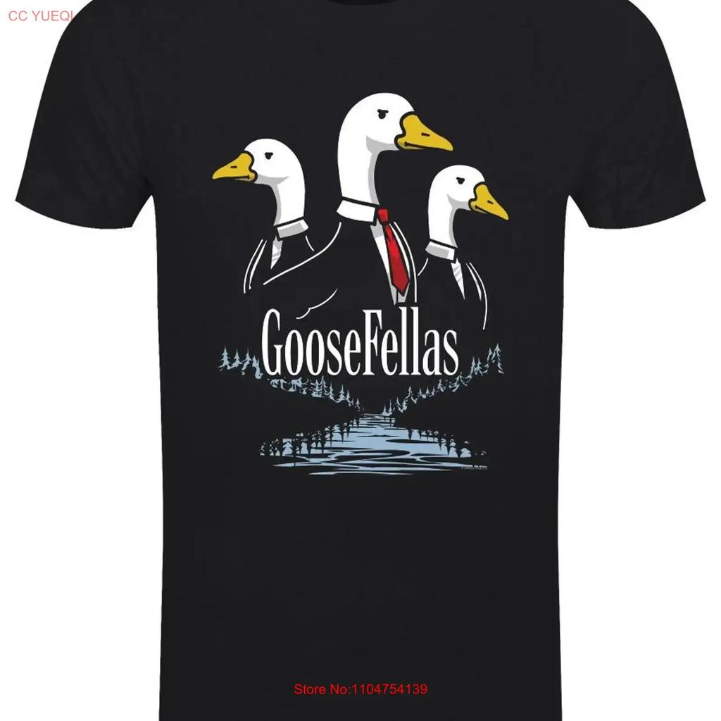 Silly Goosefellas Mens Black T Shirt Vintage Washed Slightly Homme Unisex Soft Graphic Versatile Stretched Breathable Casual