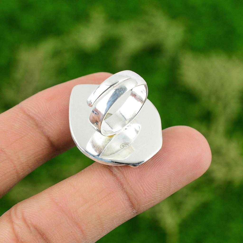Gift For Her 925 Silver Natural Shiva Eye Shell Stackable Adjustable Ring