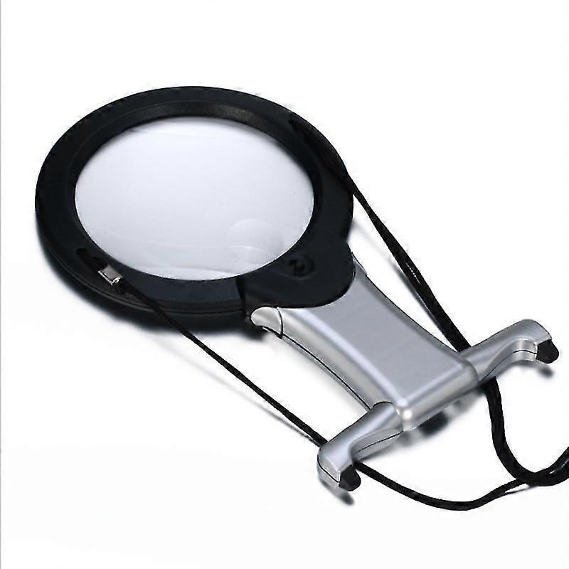 Round Neck Embroidery Loupe: Reading Magnifier Lighted X2 And X6 Magnifying Illuminated Hands-free Led For Work Sewing Repairs Creative Leisure