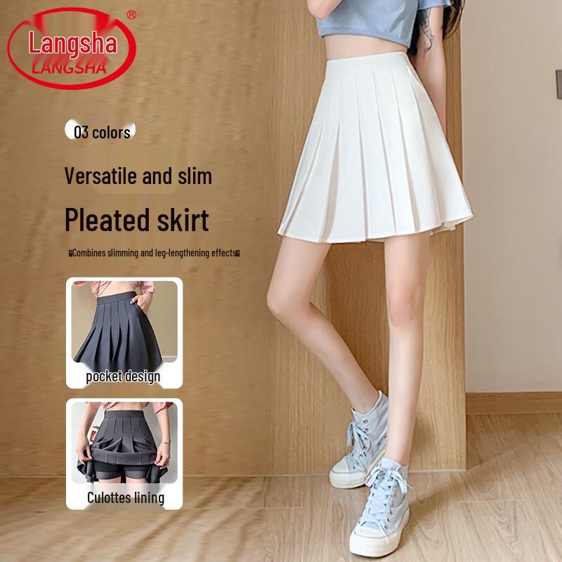 Women s High-Waist Pleated A-Line Mini Skirt M