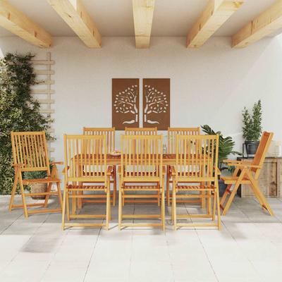 Vidaxl 9-Cz. Conjunto de Móveis de Jardim, Madeira Maciça de Acácia