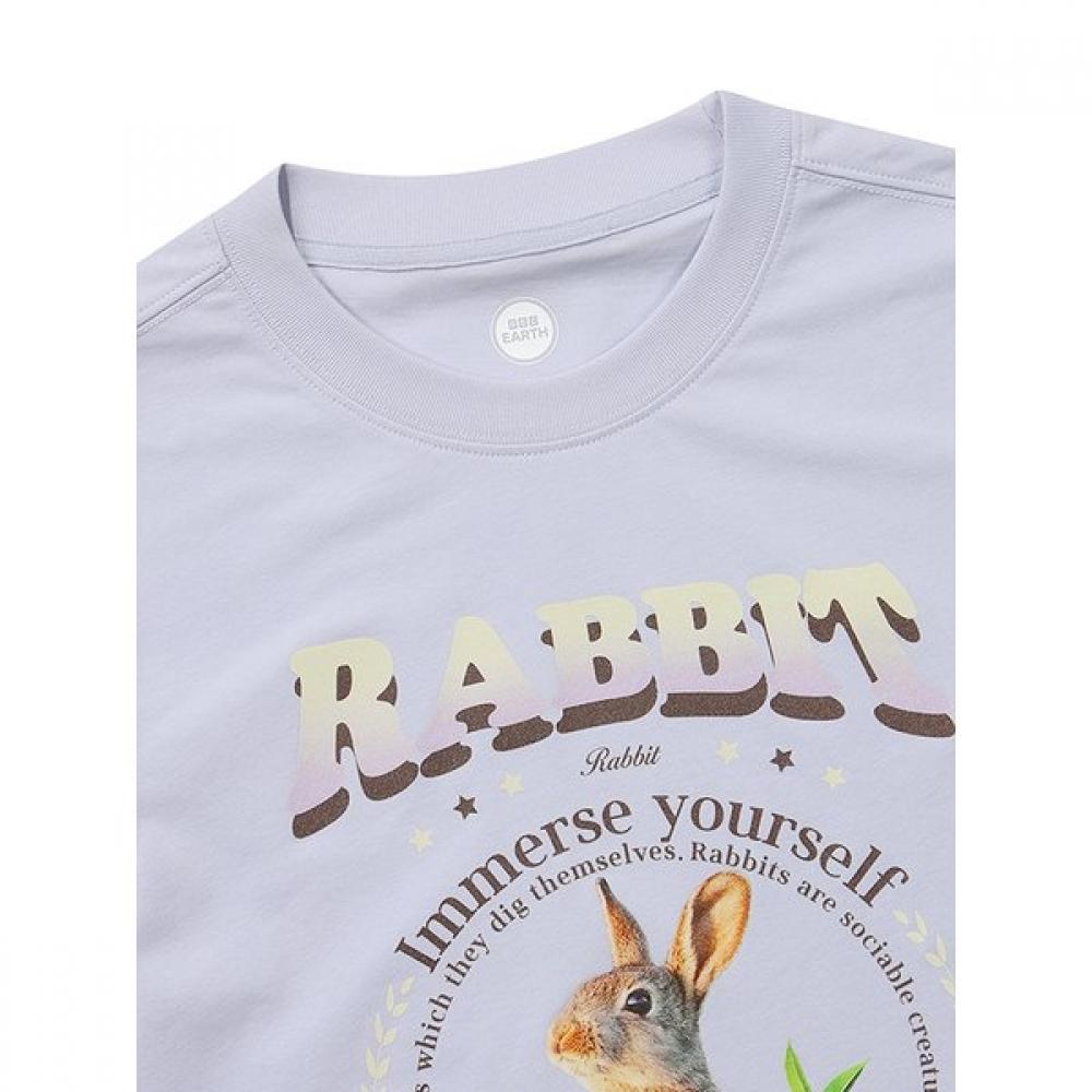 Crack RabbiT PrinT ShorT Sleeve T shirT  Lilac 