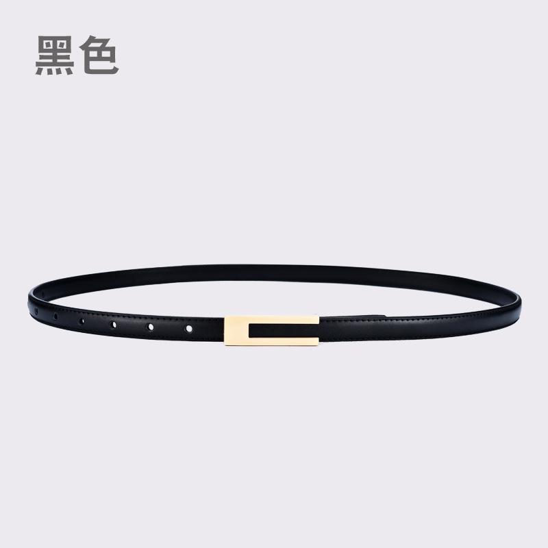 

Женский тонкий ремень кожаный декоративный платье высококлассный пояс на талию черный пояс 105cm чёрный