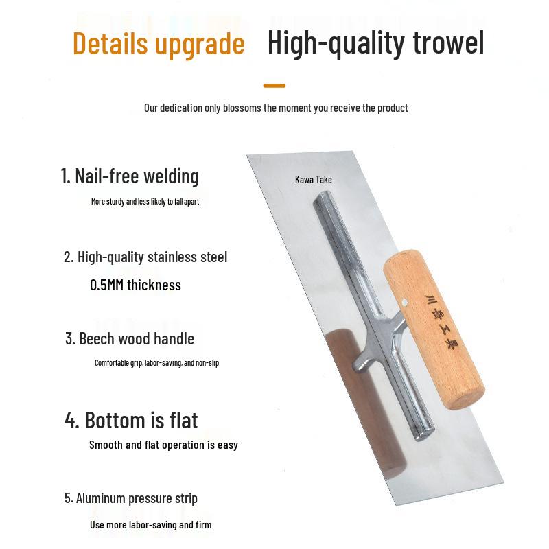 Chuan Yue Stainless Steel Nail-Free Putty Knife and Scraper for Wall Plastering and Diatom Mud.