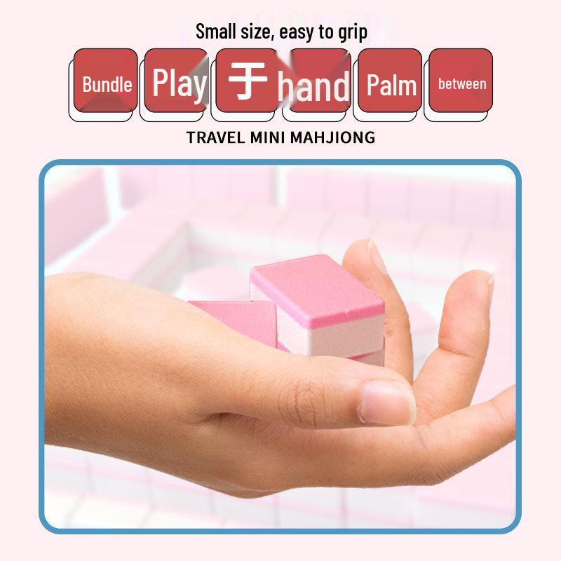 Compact Mini Mahjong Tiles - Hand-Rubbed Mahjong Set for Outdoor Camping, Dormitory, or Party Interactive Board Game.