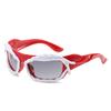 Y2K Futuristic Avant-Garde Twisted Design Sunglasses, Cool Hip-Hop Concave Sunglasses With Personality