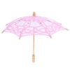 Cotton Lace Parasol Umbrella Women Handmade Embroidery Classical Wooden Handle Decorative Bridal Wedding Tea Party Photo Prop