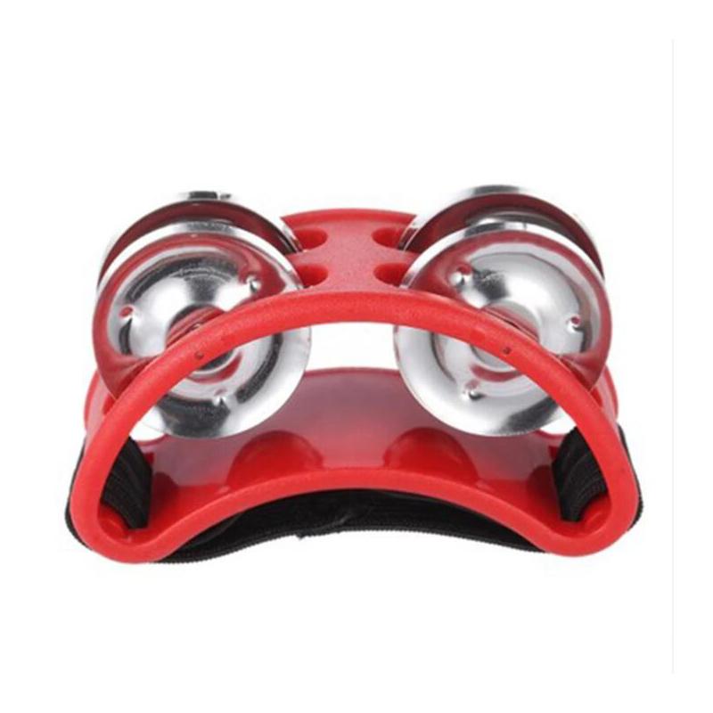 

1 шт. Ножной тамбурин с бубенцами, металлический шарик, перкуссия, музыкальный барабан, аксессуары, музыкальный инструмент красный