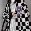 Women's Trendy Checkerboard Soft Loose Niche Sweater Cardigan for Autumn & Winter