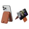 European Fashion Magnetic MagSafe Card Holder: Eco-Friendly PU Leather Folding Stand with Metal Hinge.