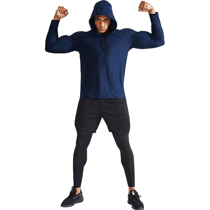 Pánské sportovní mikiny s kapucí bunda posilovna fitness svalové teplákové soupravy sportovní oblečení cvičení atletické pulovry trénink běh mikiny muži