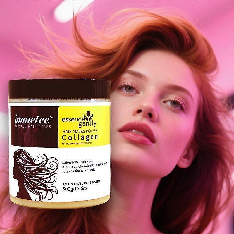 Collagen Hair Mask, Argan Oil Hair Mask Essence for Dry & Damaged Hair, Hydrating, Smooths and Nourishes, Deep Repair Hair Conditioner Mask for All Ha