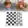 Checkers Set Educational Portable Foldable PU Lther Board Draughts Board Game for Children Adults