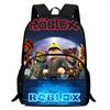 Dětský batoh s kresleným vzorem Roblox a přední kapsou, nastavitelným ramenním popruhem, unisex, vhodný pro chlapce a dívky ve věku 5-9 let