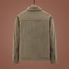 Men's Casual Tooling Jacket Multi-pocket Corduroy Striped Lapel Jacket Middle-aged Retro Long-sleeved Top Versatile