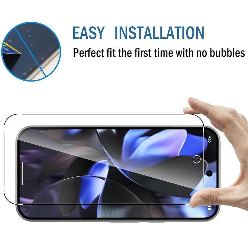 5pcs Fingerprint Unlock Premium Tempered Glass for Google Pixel 10 Pixel 10 Pro XL Pixel 9 Pro 9A Pixel 9Pro XL Screen Protector Glass Flim